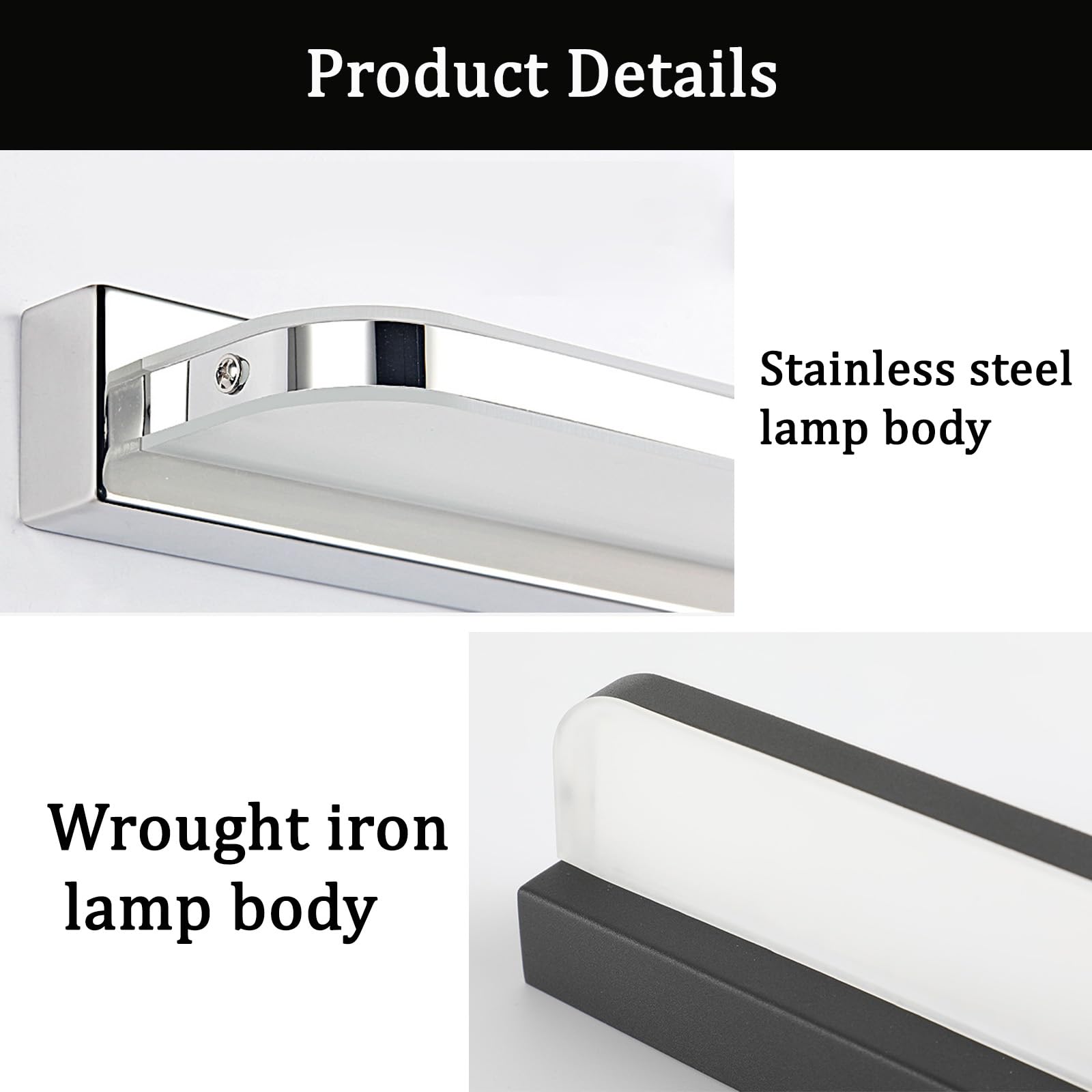 LED Spiegelleuchte Bad Wasserdicht Wandleuchte Modern Minimalistisch Lange Wandbeleuchtung Bildbeleuchtung Metall Wandleuchten Wohnzimmer Schlafzimmer Schminktisch (Weiß Warmes Licht,110cm)