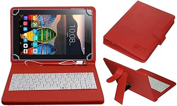 ACM USB Keyboard Case Compatible with Lenovo Tb3-710i Tablet Cover Stand Study Gaming Direct Plug & Play - Red