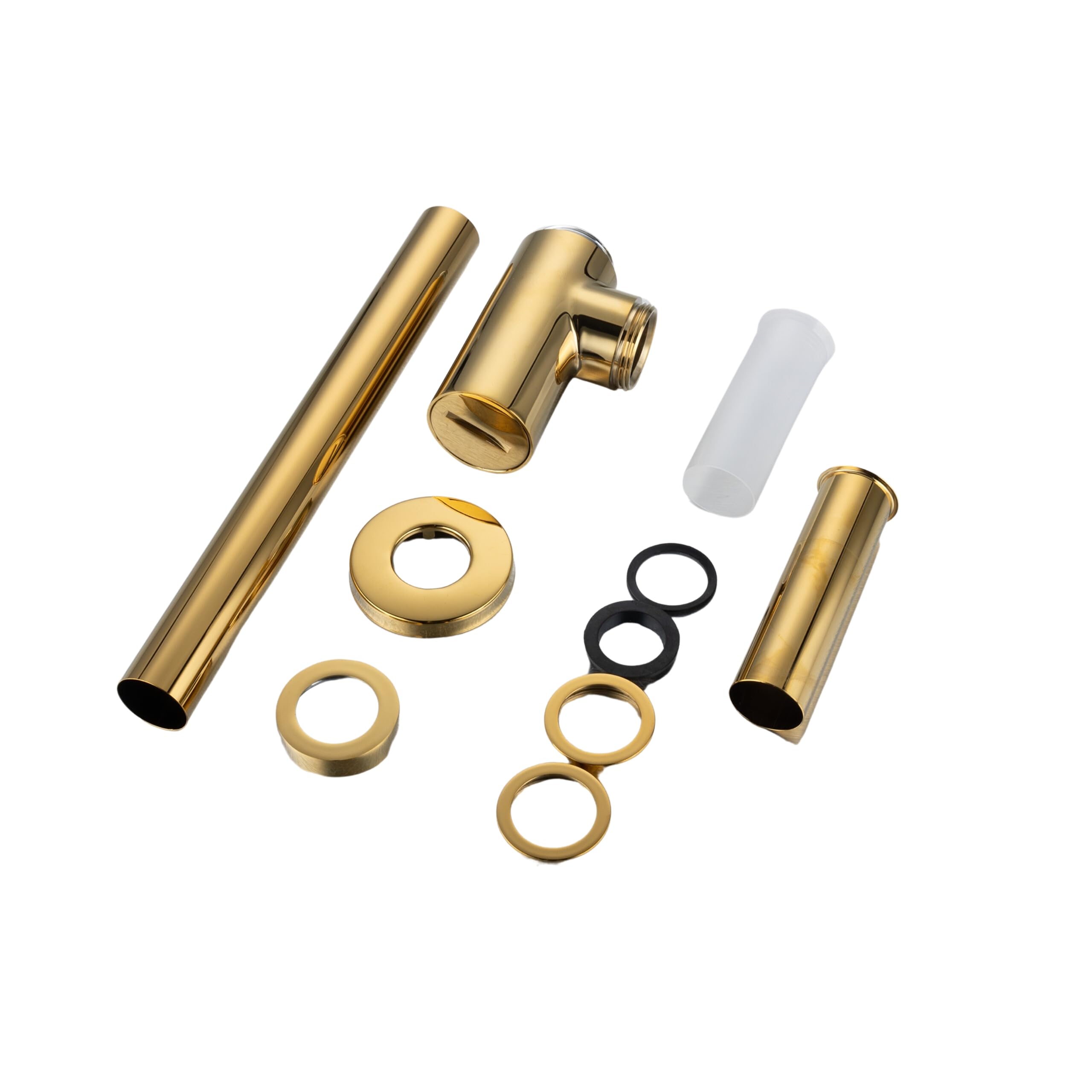 Flaschensiphon AquaUno G1 1/4 für Waschbecken, Rund Gold