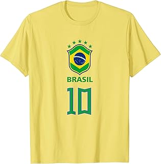 Brazil Flag Cool Brazil Soccer 10 Jersey for Men Women Kids T-Shirt