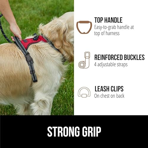 Miniatura 5 de Gorilla Grip Arnés cómodo y duradero sin tirones para perro con asa, clips de correa para mascotas en el pecho o la espalda para caminar, chaleco de