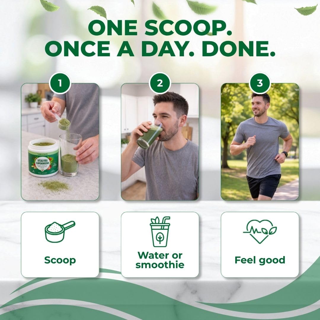 Vitalyra Super Greens Powder, Probiotics, 40+ Superfoods, Vegan Drink Mix — Amazon image 8