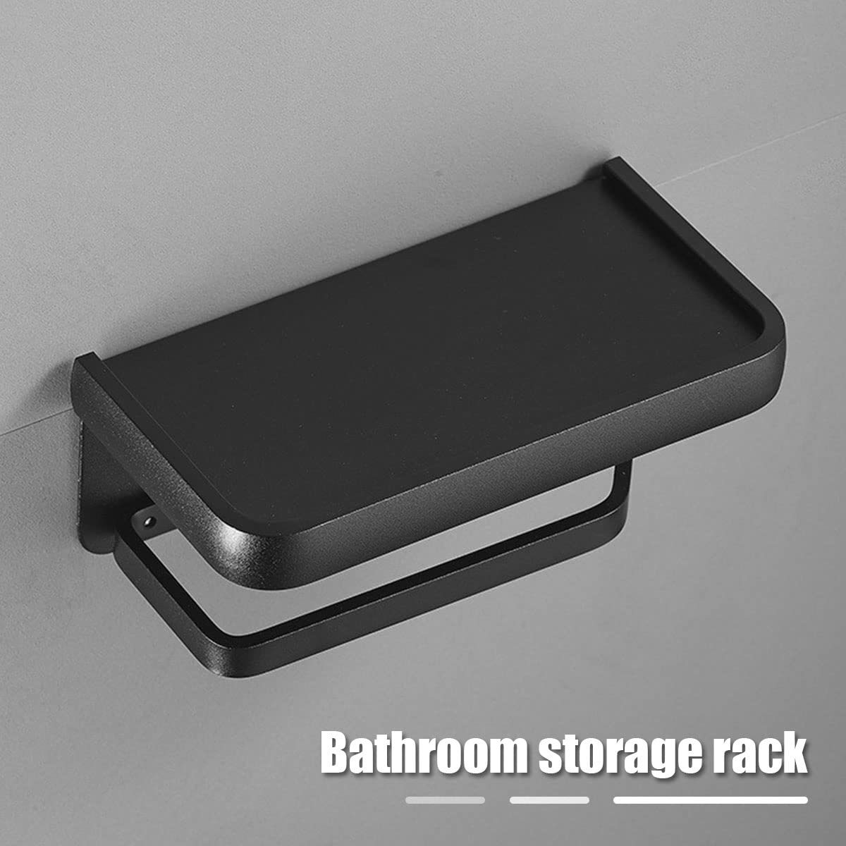 CMBSSTFC Portarrollos de Papel higiénico Negro de Aluminio Espacial, Estante sin Papel para el baño del hogar