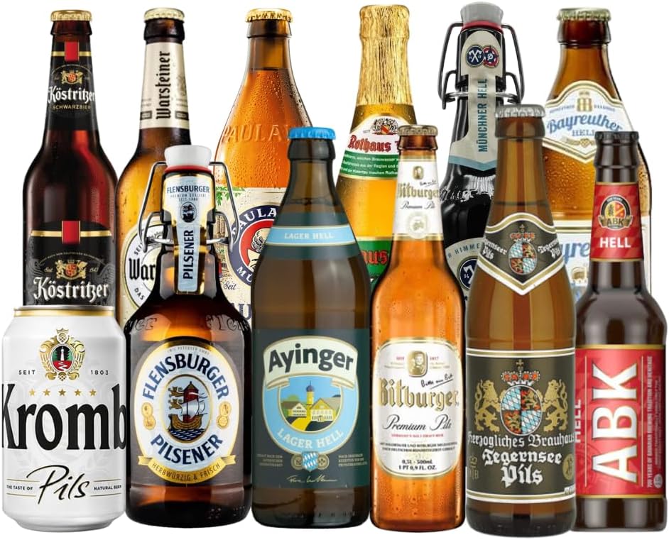 German Breweries Craft Beer 330ml Mixed Case – Premium German Lager, Pils & Weissbier Selection – 12 Pack Bottles – Authentic Imported Beers Gift Set for Men & Women