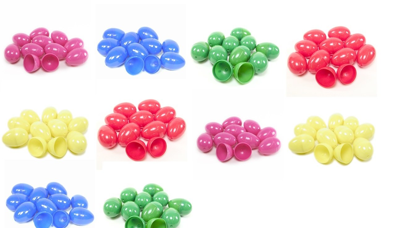 Rhode Island Novelty Plastic Snap Closure Fillable Easter Eggs - Toys for Egg Hunts, Easter Baskets, Classic Split Design, Bright Colors â€“ Multicolor, 100 Count