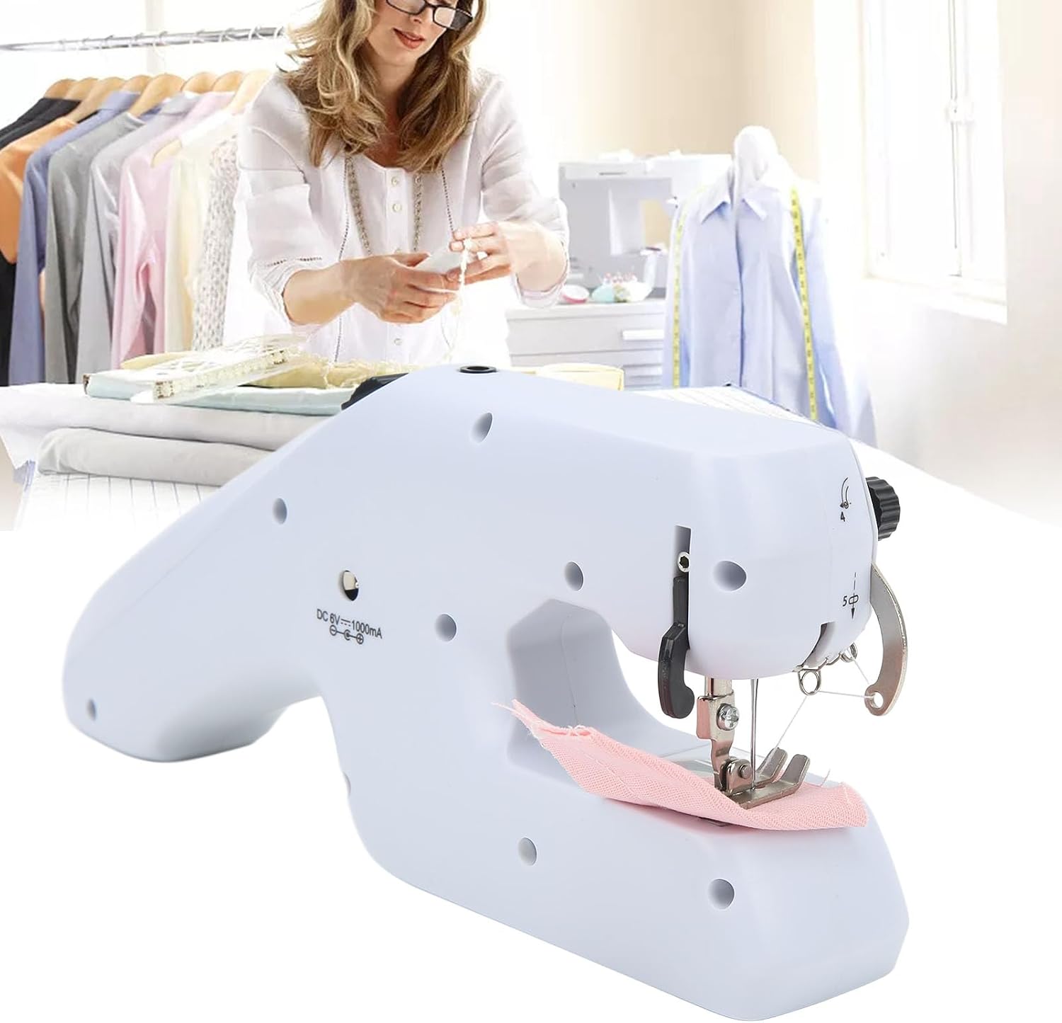 Handheld Sewing Machine, Mini Portable Electric Sewing Machine Cordless Sewing Machine for Adult Easy to Use and Fast Stitch Suitable for Clothes Fabrics DIY Home Travel