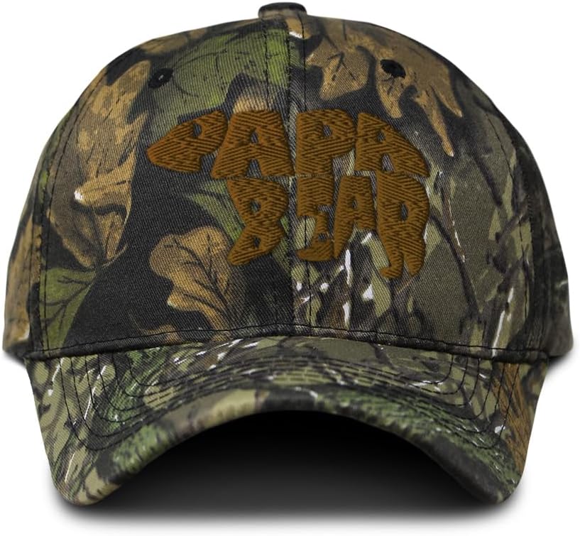 Custom Camo Baseball Cap Papa Bear Embroidery Hunting Dad Hats for Men & Women