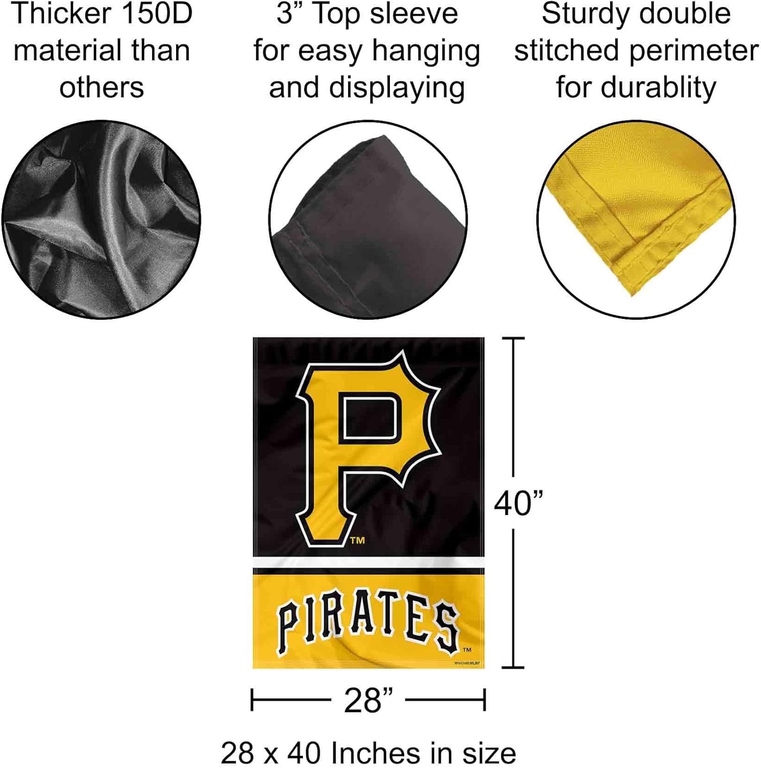 Pittsburgh Pirates Double Sided House Flag - Image 2