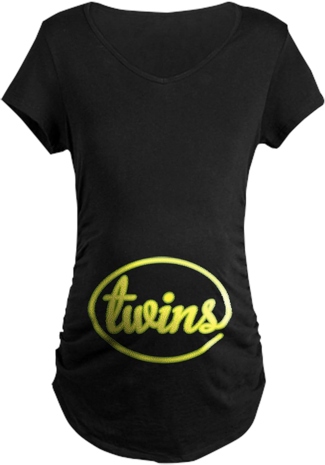 CafePress Twins Announcement Maternity Dark T Shirt Women's Maternity Ruched Side T-Shirt