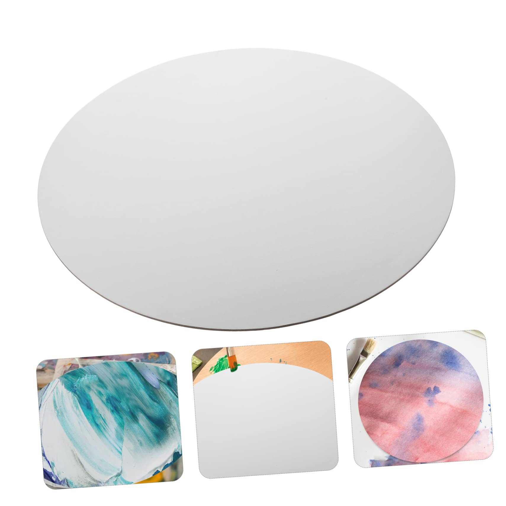 Toile Ronde à Peindre en Canvas Blanc 1 Pièce, Panneau D’art