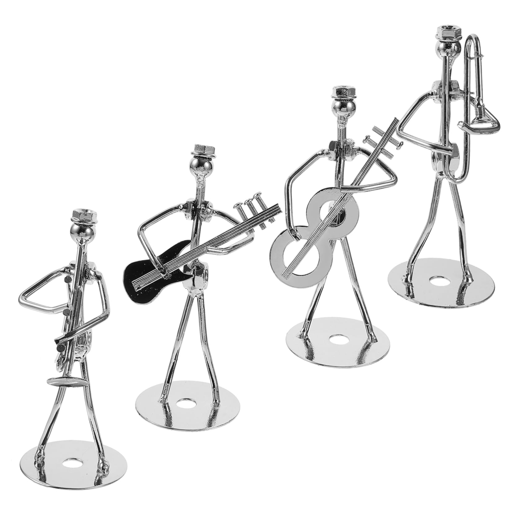 Ensemble De 4 Figurines Décoratives en Forme De Musicien en Fer pour La Maison Et Le Bureau - Les Beatles, Paul McCartney, John Lennon, RIngo Starr, George Harrison Ensemble De 4 Figurines Décoratives en Forme De Musicien en Fer pour La Maison Et Le Bureau