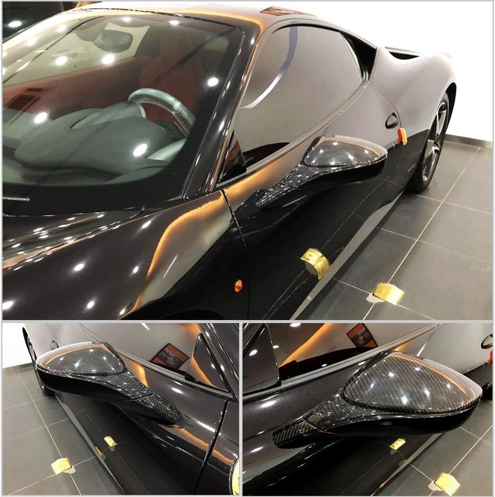 Carbon Fiber Mirror Cover fits for Ferrari 458 Italia Base Coupe Spider Convertible 2011-2016 Side Mirror Cap Covers Add-on Style