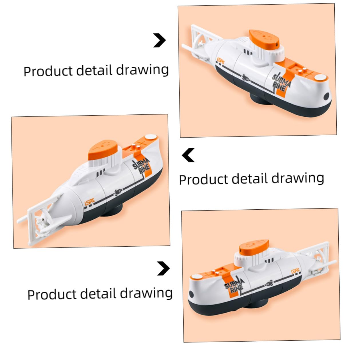 Toyvian 1juego Submarino Teledirigido Infantil De Simulación Para Agua Juguete Acuático Para Niño Niña Piscinas y Bañeras Diseño Compacto y Función De