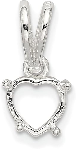 Miniatura 2 de FindingKing Plata de ley 4 puntas con ajuste de corazón de 0.394 in, Plata esterlina, No es una piedra preciosa