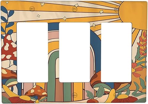 Miniatura 32 de Cubiertas Decorativas de Tomacorrientes Estilo Gótico Cuervo Flores Púrpuras 1 Gang Interruptor de Luz Simple Basculante Placa Cubierta Placas de