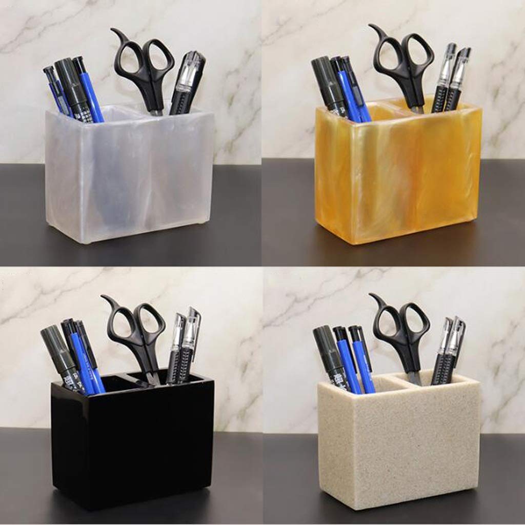 Harz Große Kapazität Schreibtischstifthalter Bleistift Makeup Aufbewahrungsbox Desktop Organizer Stand Fall Schulbüro Schreibwaren (Color : F)