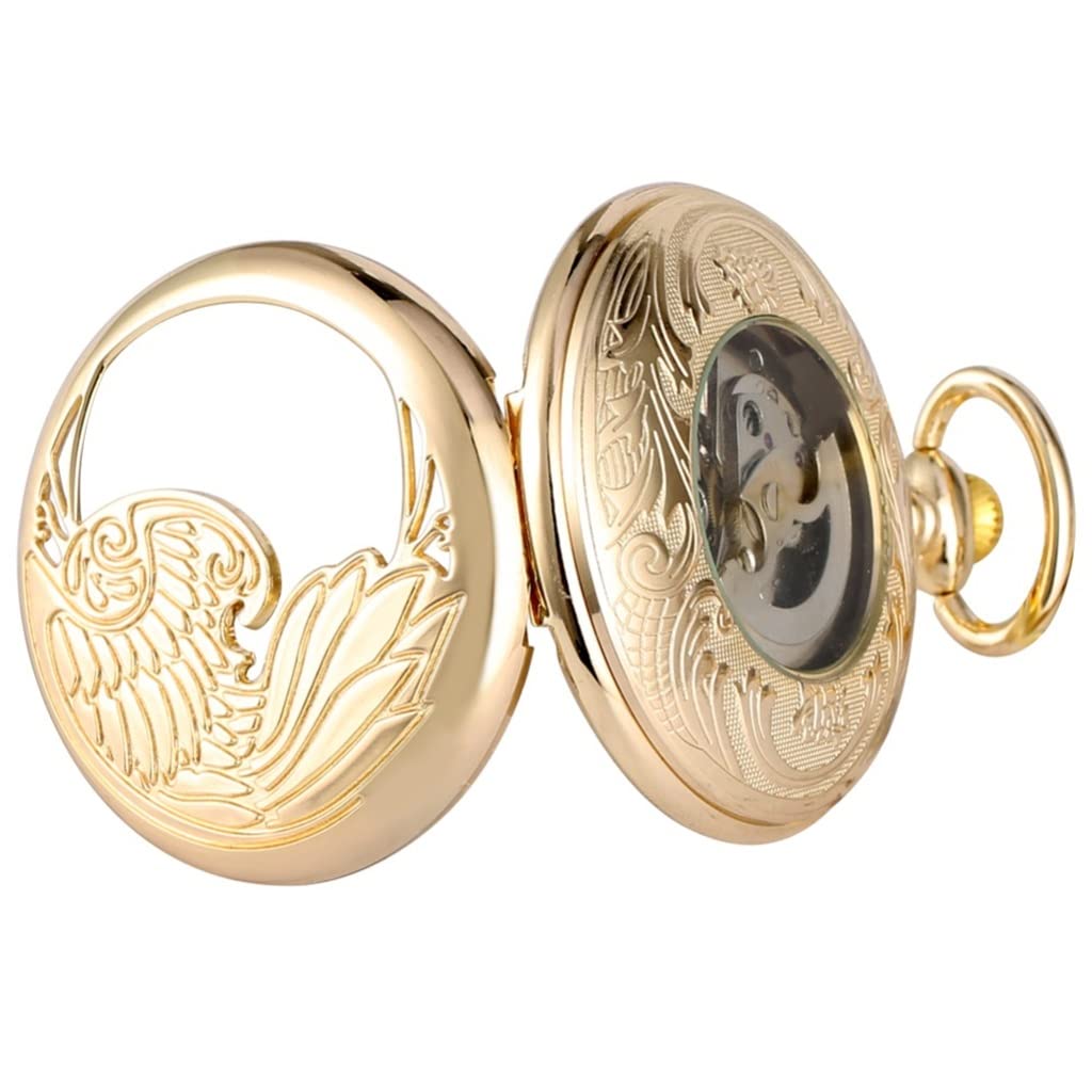 Automatyczny mechaniczny zegarek kieszonkowy Steampunk Samonakręcający się łańcuszek Zegarek kieszonkowy w stylu retro Zegarek kieszonkowy w stylu retro (kolor: A, rozmiar: 4,5 cm) (4,5 cm)