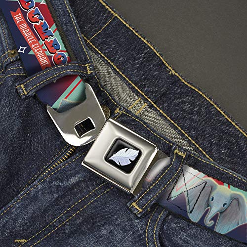 Buckle-Down Belt Seatbelt Buckle Dumbo Face Dumbo the Miracle Elephant Flags Reds Blues Aqua Mens Womens Kids Adjustable2