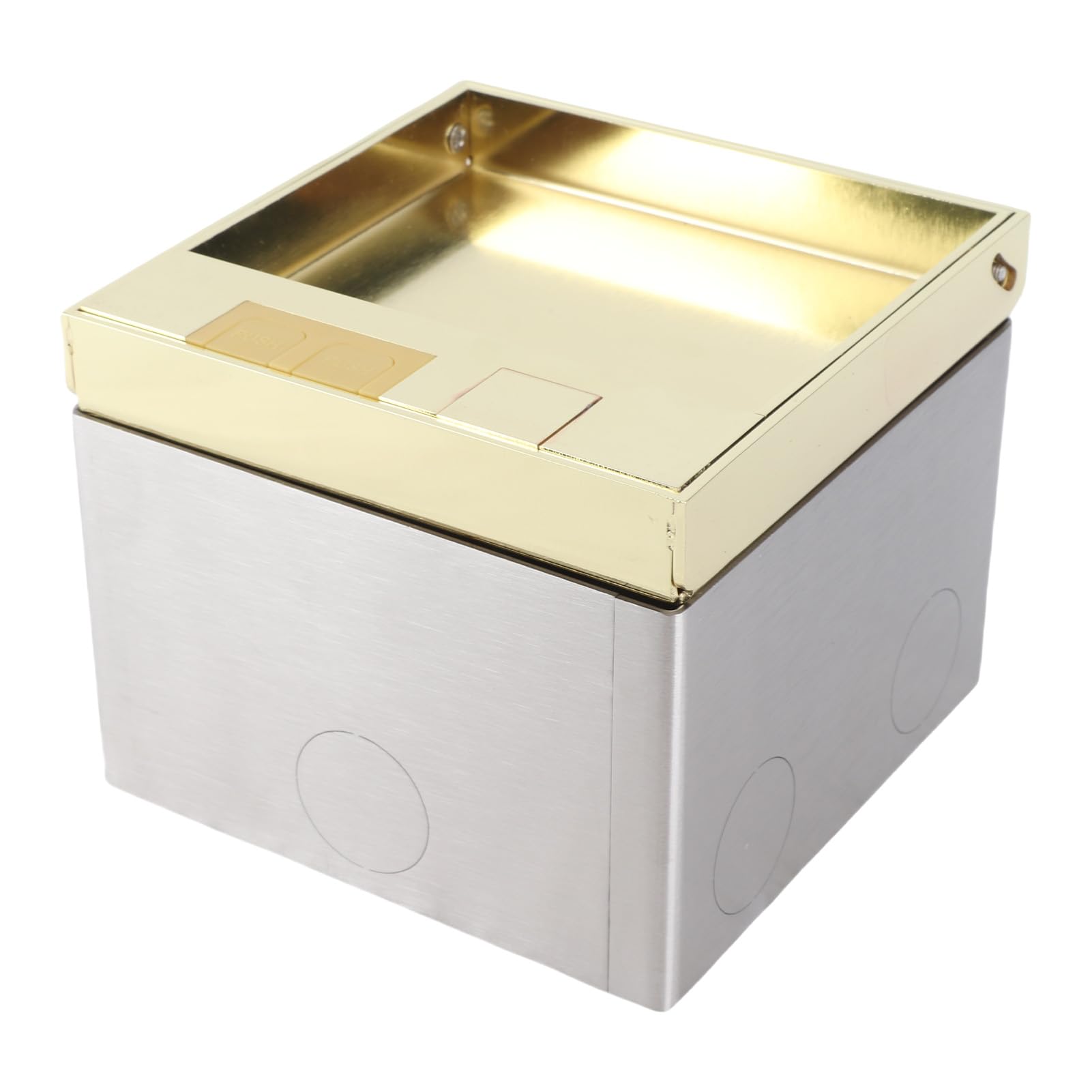 Presa a pavimento da incasso 16A 4000W in acciaio inossidabile color oro, scatola di derivazione elettrica per ufficio, scuola e casa.