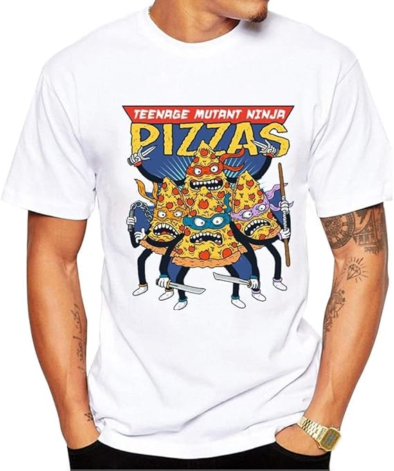 Amazon Co Jp Yizu メンズtシャツファッションプリントtシャツピザクリエイティブ楽しいかわいいtシャツソフトで快適 服 ファッション小物