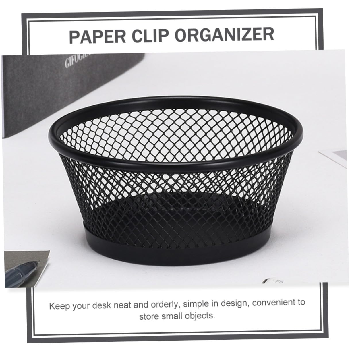 VILLCASE Porta Graffette Design Conveniente Set 6 Pezzi Grande Capacità in Ferro Nero per Organizzare Spille da Sicurezza e Chiodi sulla Scrivania, per Studio e Ufficio