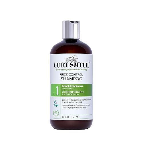 CURLSMITH Frizz Control Shampoo - Frizz-Fighting Shampoo for Curls, Removes Build-Up, For All Curl Types, Vegan & Cruelty Free (12 oz)