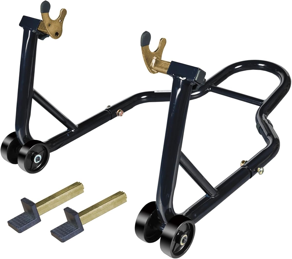 Jack Boss Soporte de motocicleta trasero combinado soporte de elevación de rueda, capacidad de 500 libras, soporte de carrete basculante para bicicleta deportiva, apto para Yamaha, Honda, adecuado para Kawasaki negro