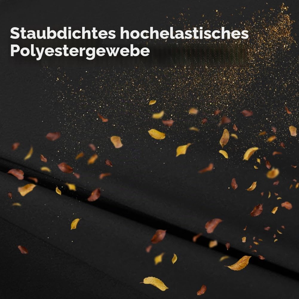 Erato Indoor Motorradabdeckung Elastische Stretch Stoff 295 x 109 x 140 cm | Motorrad Abdeckung Staubschutzabdeckung Indoor Atmungsaktiv UV Staubschutz für Garage, Schwarz
