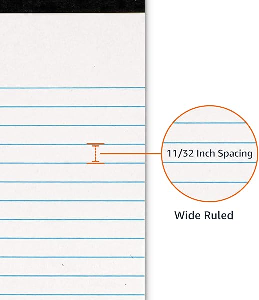 Amazon Basics Amazon Basics Wide Ruled Lined Writing Note Pads, 8.5 inch x 11.75 inch, White, 12 Count (12 Pack of 50) in use