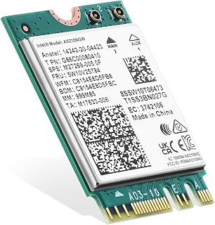 Binardat WiFi 6E Karte M.2 AX210NGW WiFi Netzwerk Adapter, Intel AX210 Chip Bluetooth 5.3, 5400Mbps Tri-Band 2.4GHz/5GHz/6GHz OFDMA & MU-MIMO, für Laptop Windows 10/11