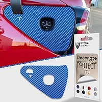 Vista 24 de IPG para Tesla - Calcomanías adhesivas de envoltura de puerto de carga, emblema para bricolaje, personaliza el modelo 3-Y (rosa)