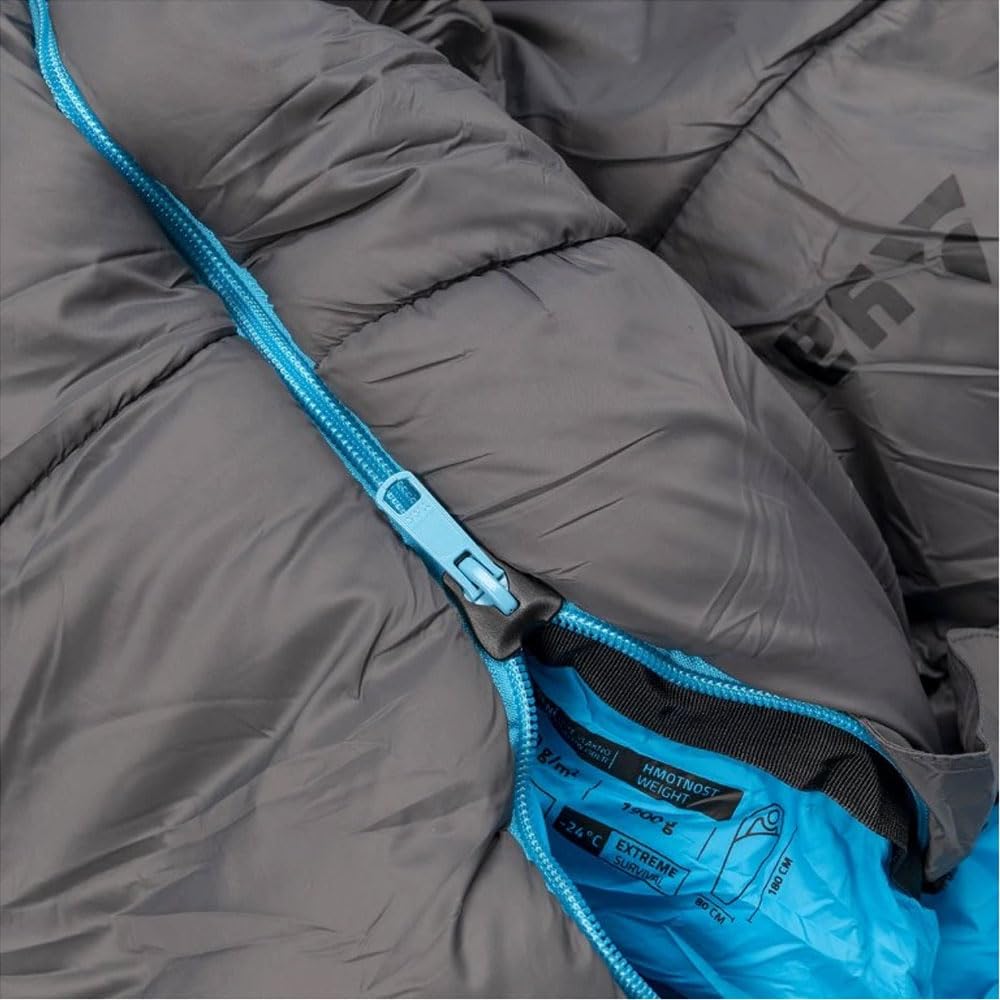 Yate Mons XXL 4 Jahreszeiten Schlafsack für Erwachsene bis Minus 24 °C 7 Kammer Hohlfaser leicht wasserabweisend 230x80 cm Winterschlafsack Partnerschlafsack Mumienschlafsack