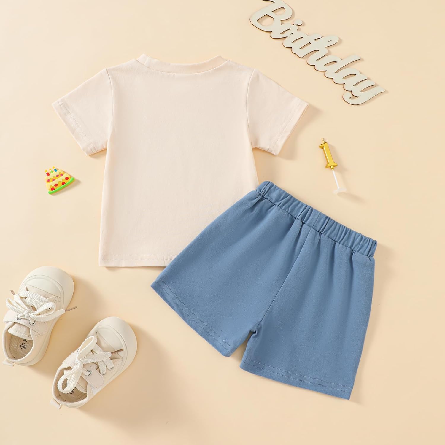 Baby Boy First Birthday Outfit 1st Birthday T-shirt+ One Letter Shorts 1 Year Old Clothes