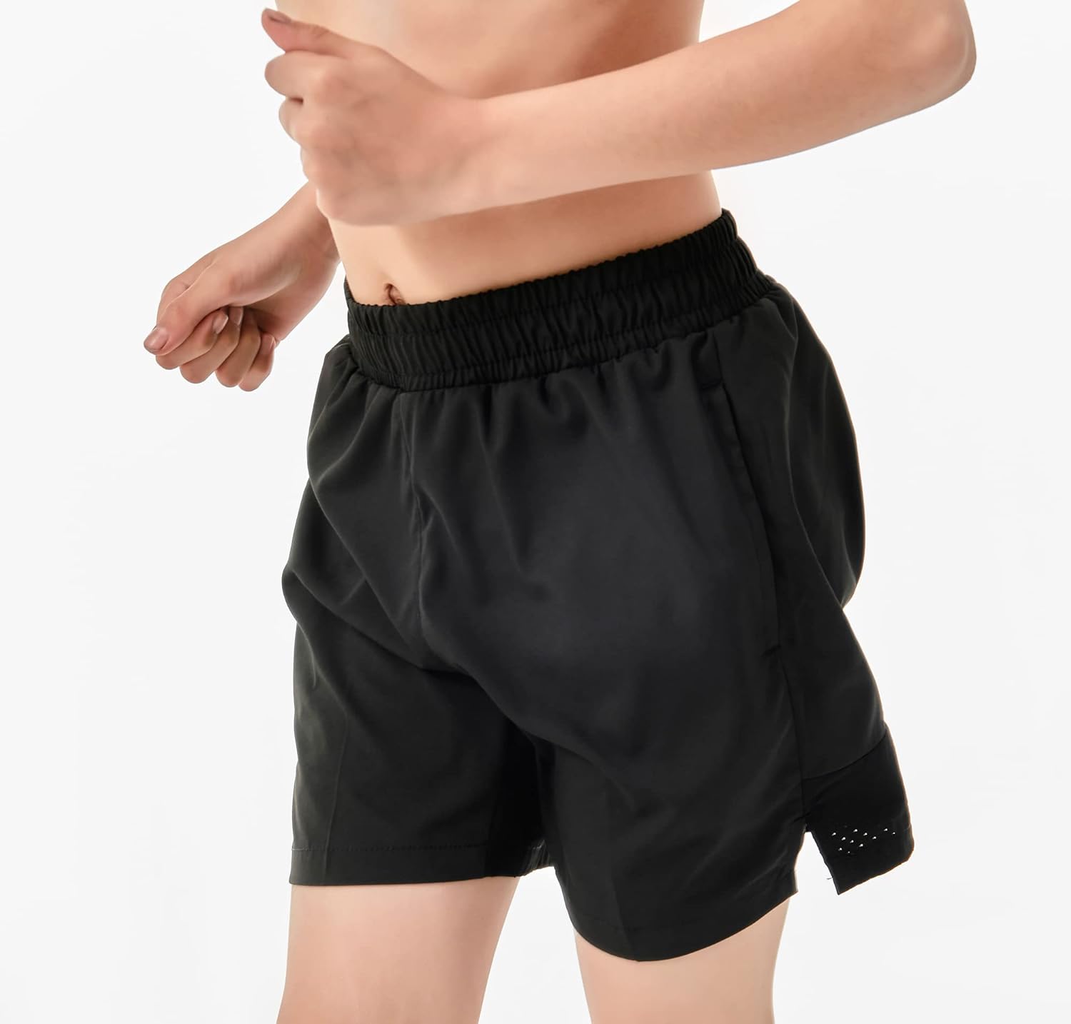 IRELIA 2 Pack Boys Box Brief Liner Compression Zipper Pocket Shorts Kids Quick Dry Active Sports Shorts with Reflective Strip - Image 4