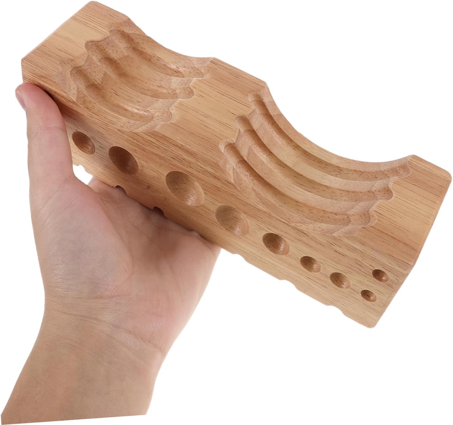 Lurrose Jewelry Polishing Support Blocks and Hand Polishing Pads for Jewelry Making, Non-marring Hard Wood Sanding Tools, Bangle Forming and Bracelet Shaping Accessories for Benchwork