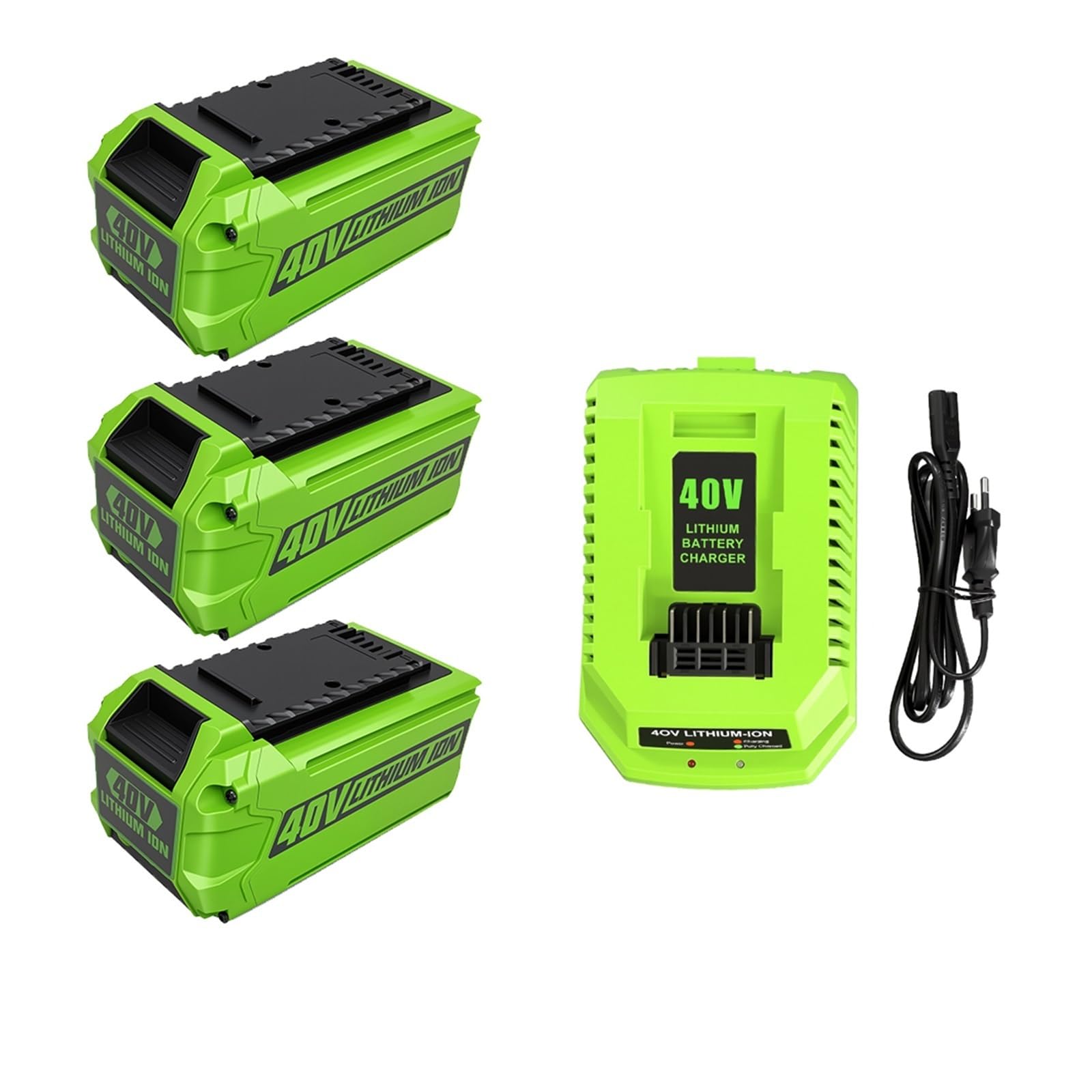 Paquete de Repuesto de Iones de Litio de 40V y 6000mAh for cortacésped inalámbrico Serie G-MAX, | Para herramientas eléctricas de jardín y kit de cargador a juego (3 baterías y 1 cargador)