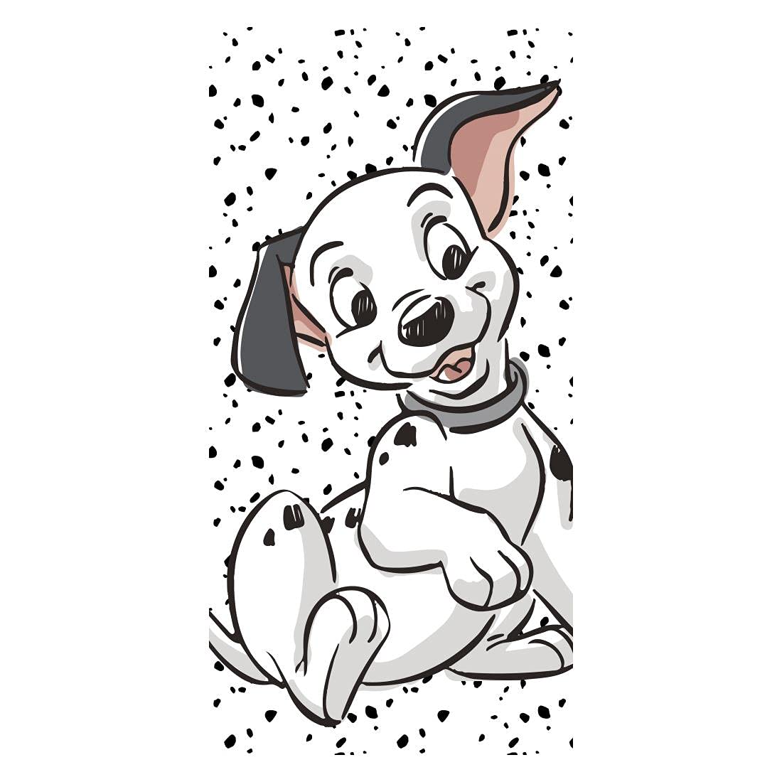 Jerry Fabrics Disney 101 Dalmatian Lucky Beach Towel Bath Towel 70 cm x 140 cm - Black / White