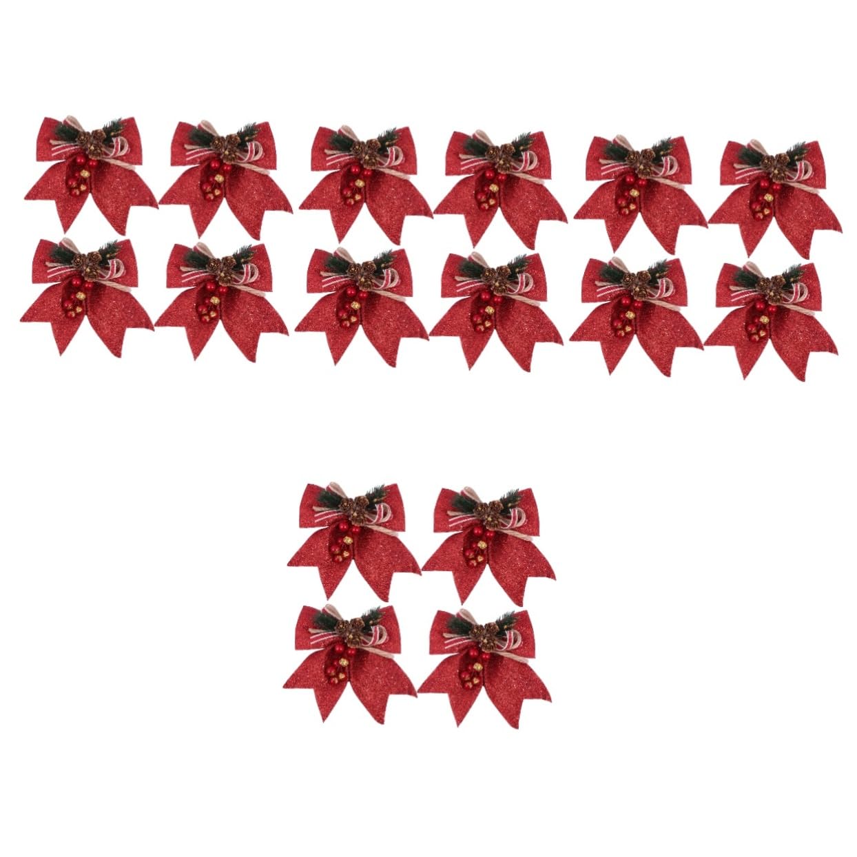 MAGICLULU 16 Uds Arco De Cono De Pino Decoración Colgante para Árbol De Navidad Lazos Navideños para Árbol De Navidad Lazos Decorativos De Navidad Lazos Navideños Regalos Mini Cuerda