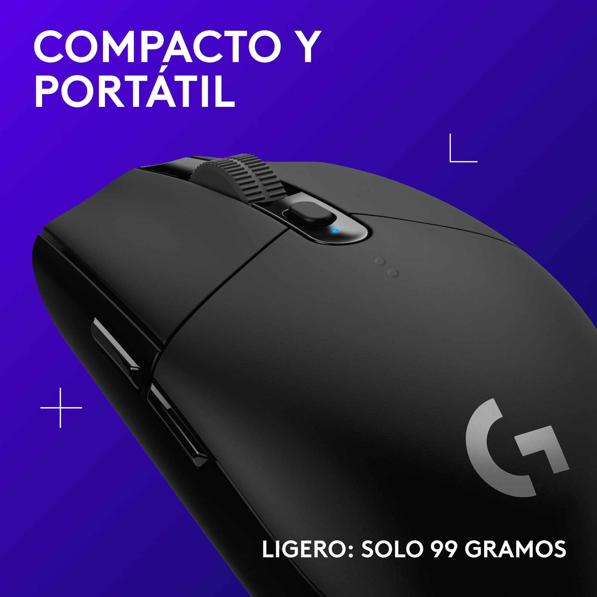 Logitech G G305 Lightspeed Ratón Gaming Inalámbrico, Captor Hero 12K, 12,000 dpi, Ultra-Ligero, Batería de 250h, 6 Botones Programables, Memoría Integrada, PC/Mac - Negro