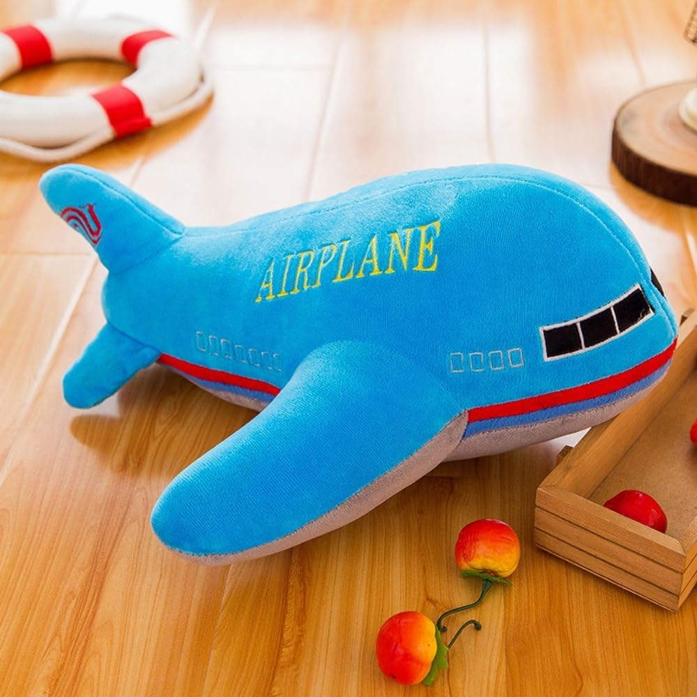 15.7inch Airplane Plush Toys Airplane Plush Stuffed Pillow Model Toy,Gifts Birthday for Kids (Blue)