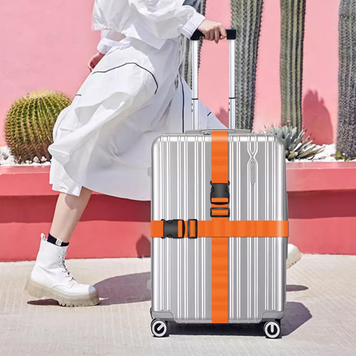 4-teiliges Koffergurt Set - Verstellbare Gepäckbänder Bis 180cm Für Sicheres Reisen