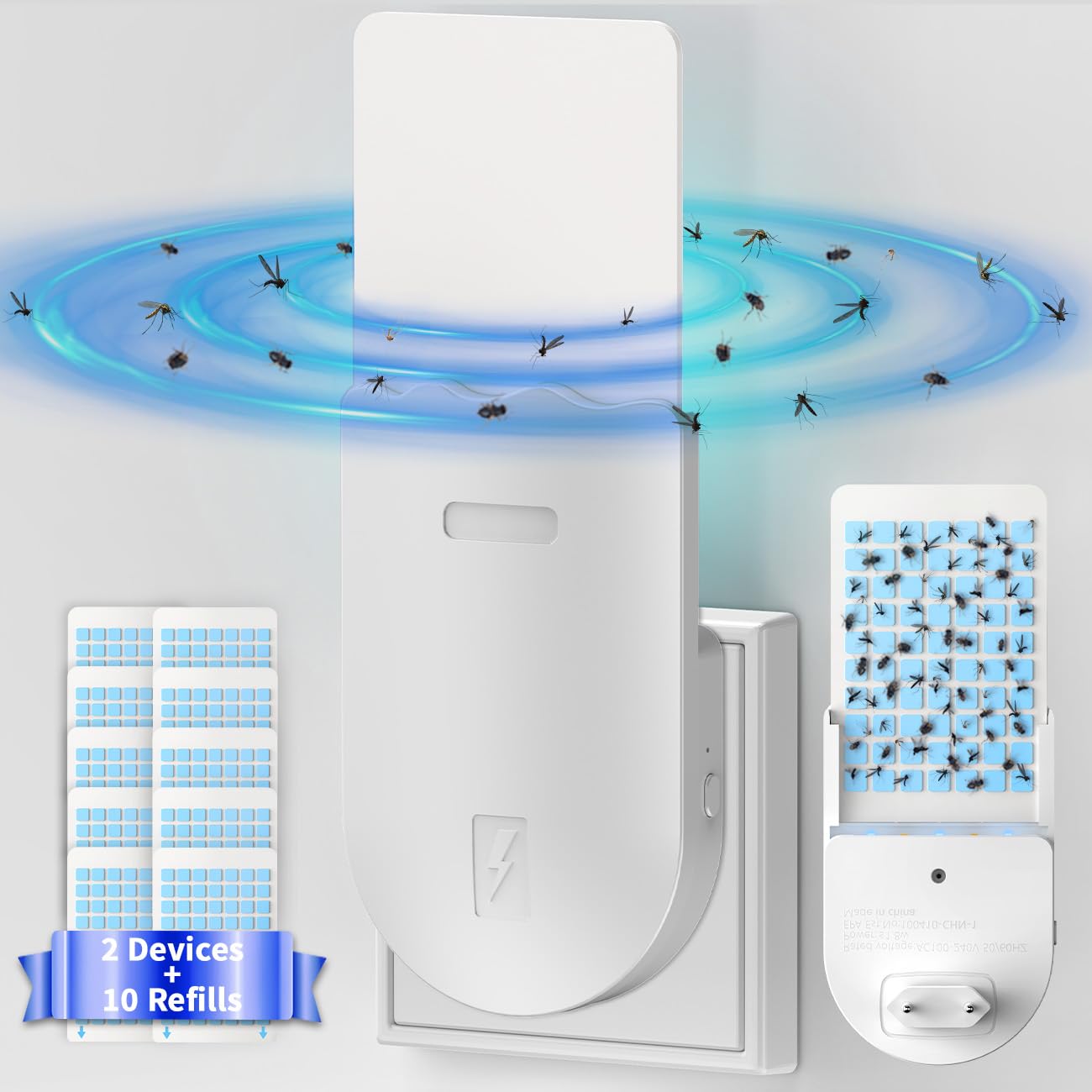 COMFYHOME Upgraded Flying Insect Trap Plug-in, 2 Devices+10 Refill Cards, Fly Trap Indoor, Safe Home Fly Killer, Insect Cather for Fruit Flies, Gnats, Moths, Mosquitoes,Bug UV Light Atrractant Trap (B0D3F65LCQ) Amazon Price History, Amazon Price Tracker