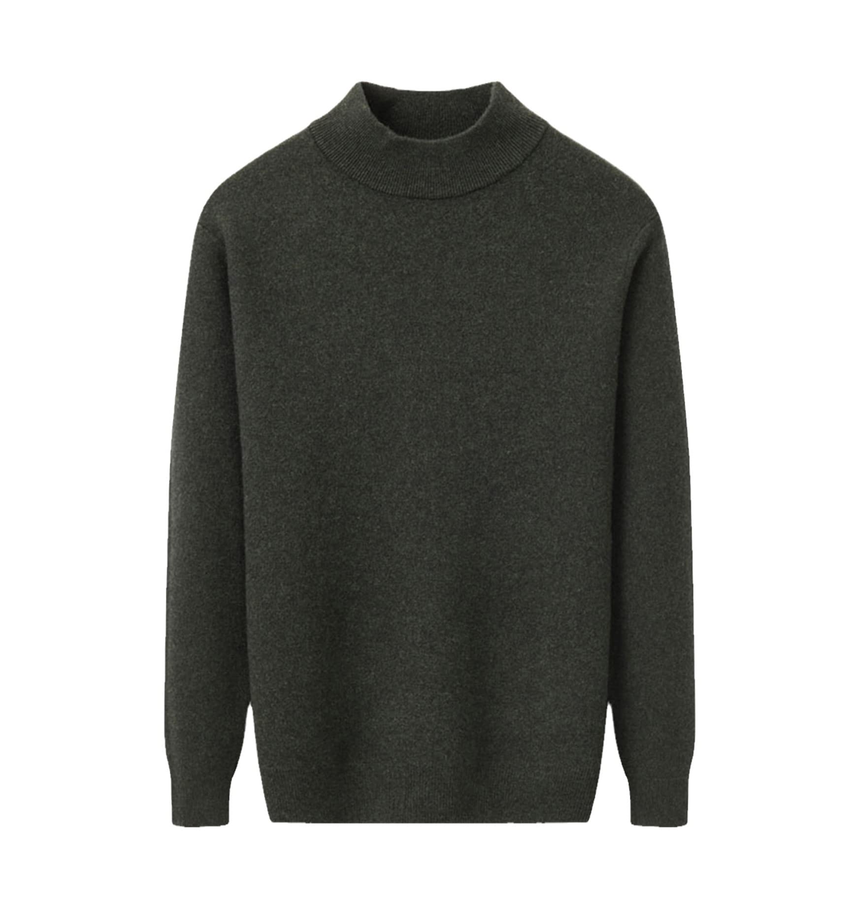 WEGUKRI Inverno che ispessisce il maglione puro del cachemire di 100%, gli uomini metà alto collare lavorato a maglia inferiore pullover, D, XL