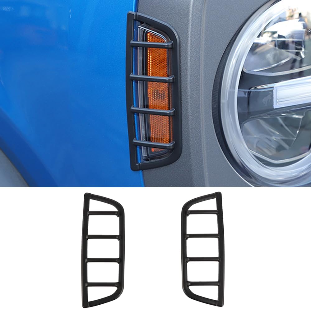 Front Side Warning Lamp Cover Front Side Turning Light Guard Trim for Ford Bronco 2/4Door 2021 2022 2023 2024 Exterior Accessories