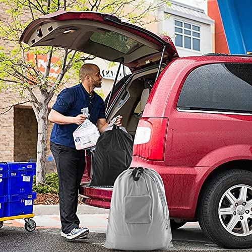 2 Pcs Travel Laundry Bag, Jhx Dirty Clothes Bag 【Upgraded】 With Handles And Aluminum Carabiner, Collapsible Laundry Bag For Travel, Camp, Fitness, And Students (Black&Grey) 24"L X 21"W #TOP4