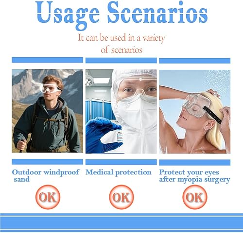 Miniatura 6 de Protector ajustable de pestañas y cejas, protector de gafas de ducha para extensiones de pestañas, gafas de seguridad antivaho