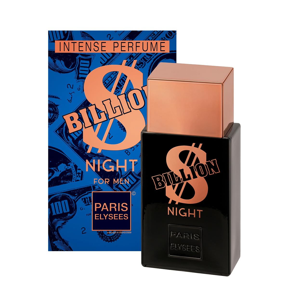 PARIS ELYSEES - Billion Night - Eau de Toilette Hombre - Amaderado y Aromático - Limón, Manzana, Piña y Jengibre - Perfume hombre - Colonia hombre - Frasco de 100ml
