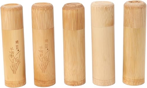 Miniatura 6 de Bote de té de bambú, longitud simple del tarro el 4.7 in del envase del té para el hogar