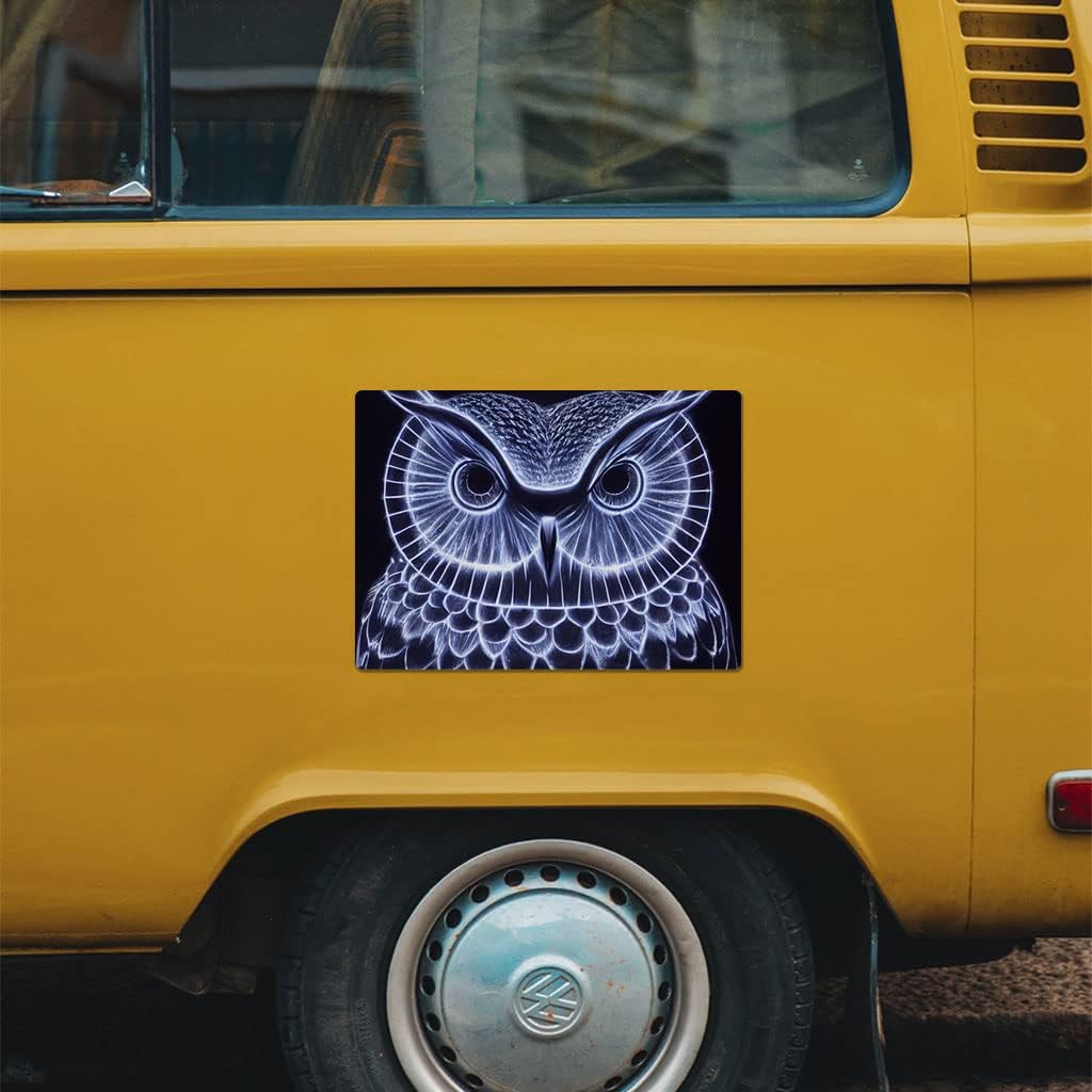 Colorful Neon Owl Car Magnet 2 PCS - Animal Car Magnet - Art Sticker