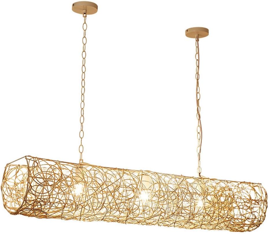 Rattan Light Fixtures,39.4" Boho Hanging Lamp for Kitchen Island,3-Light Hand-Woven Chaner Height Adjustable,Linear Wicker Lamps for Dining Room Living Room Bedroom Hallway Entrywa